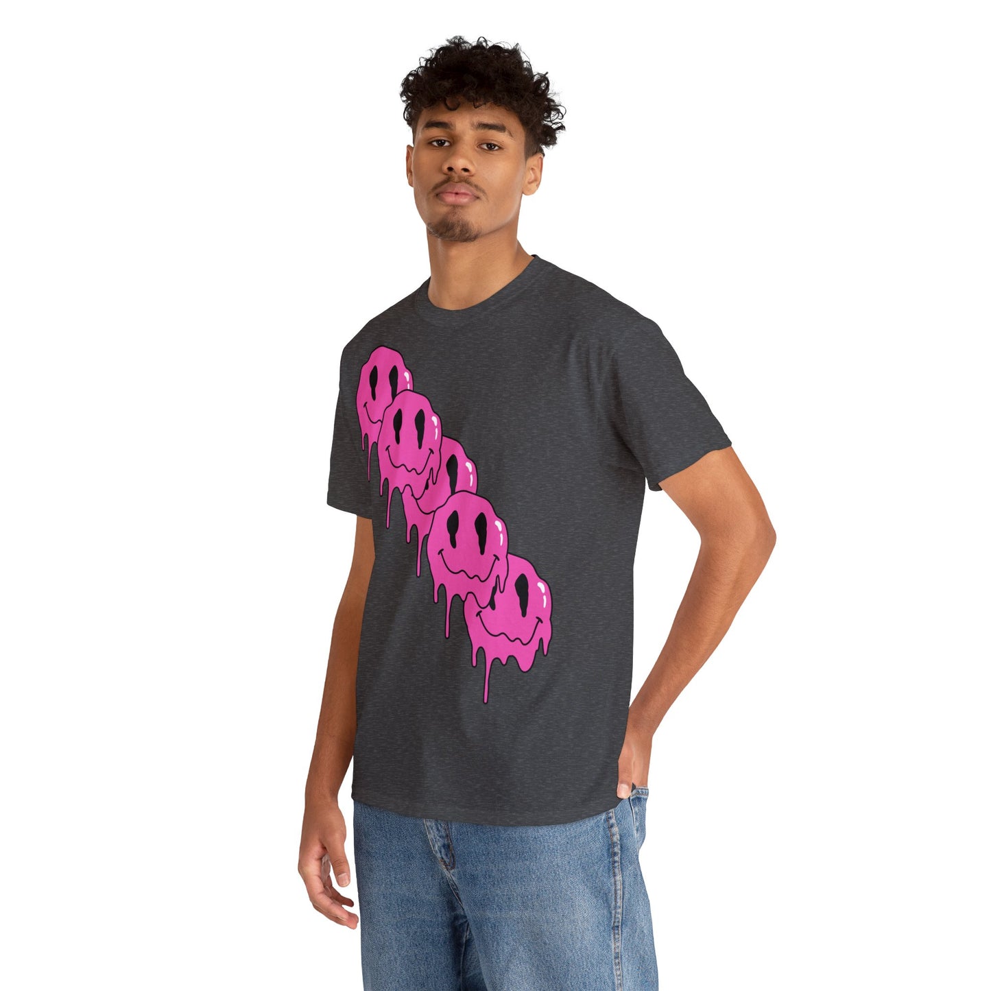 Unisex T-Shirt with Melting Smiley Face (Multiple Colours)