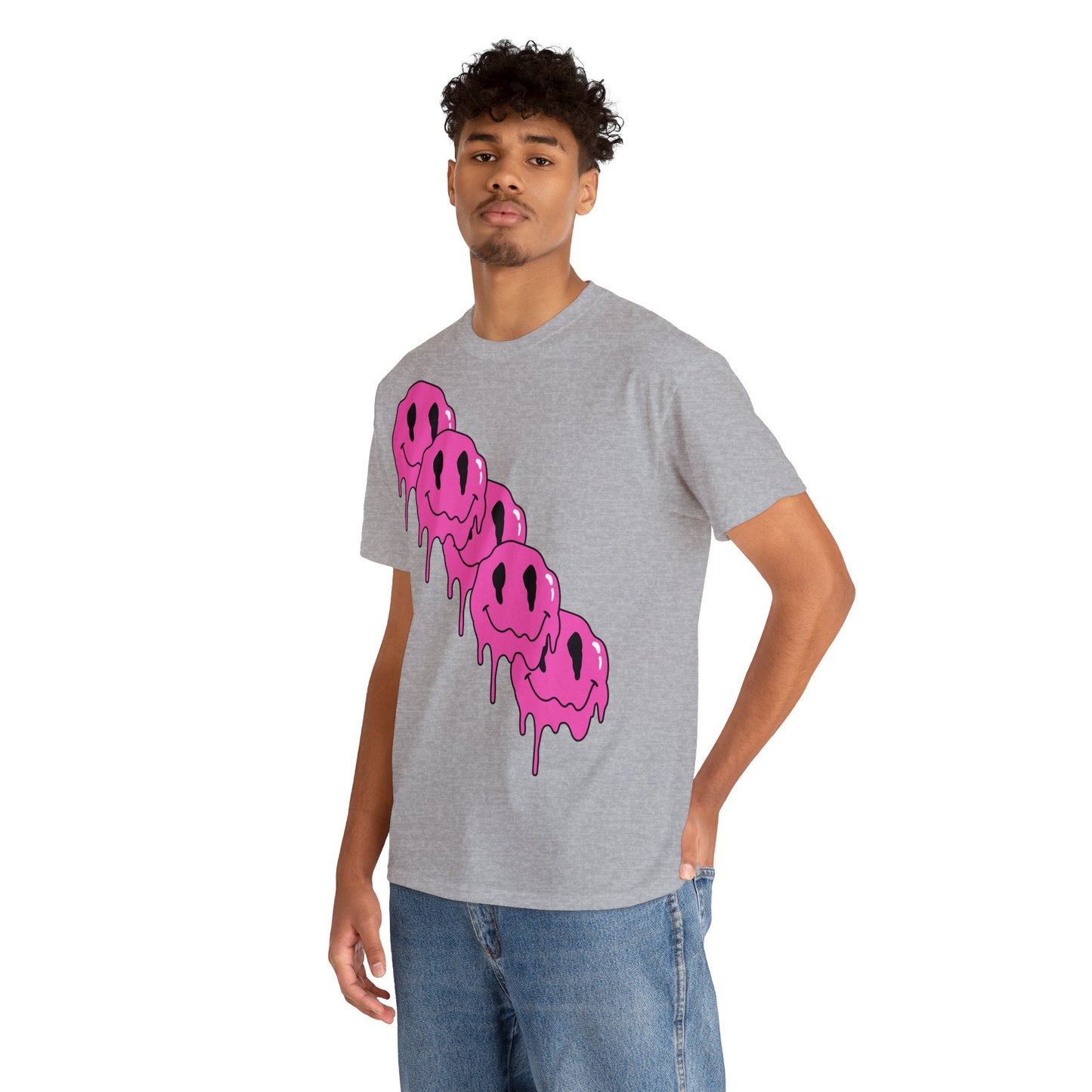 Unisex T-Shirt with Melting Smiley Face (Multiple Colours)