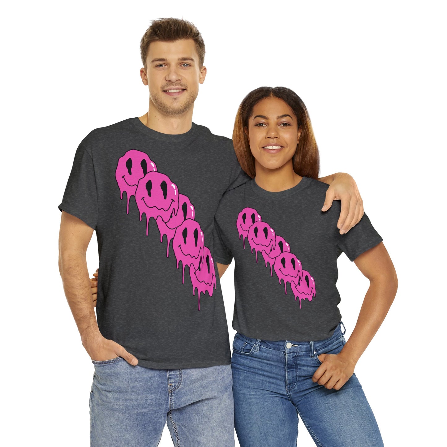 Unisex T-Shirt with Melting Smiley Face (Multiple Colours)