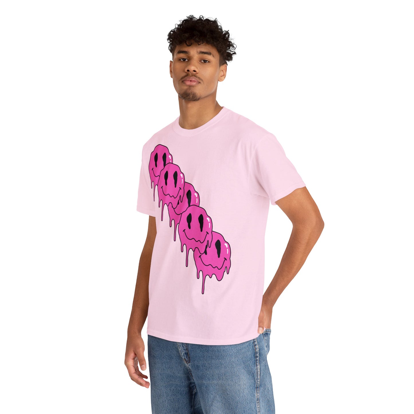 Unisex T-Shirt with Melting Smiley Face (Multiple Colours)