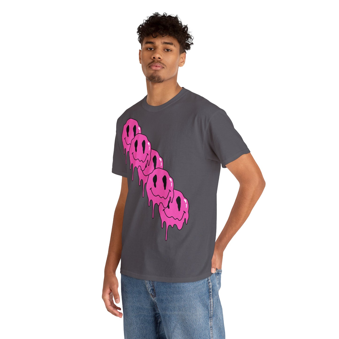 Unisex T-Shirt with Melting Smiley Face (Multiple Colours)