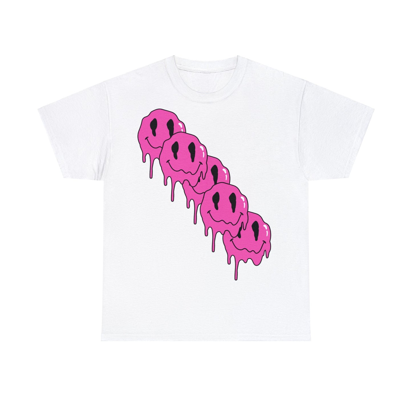 Unisex T-Shirt with Melting Smiley Face (Multiple Colours)