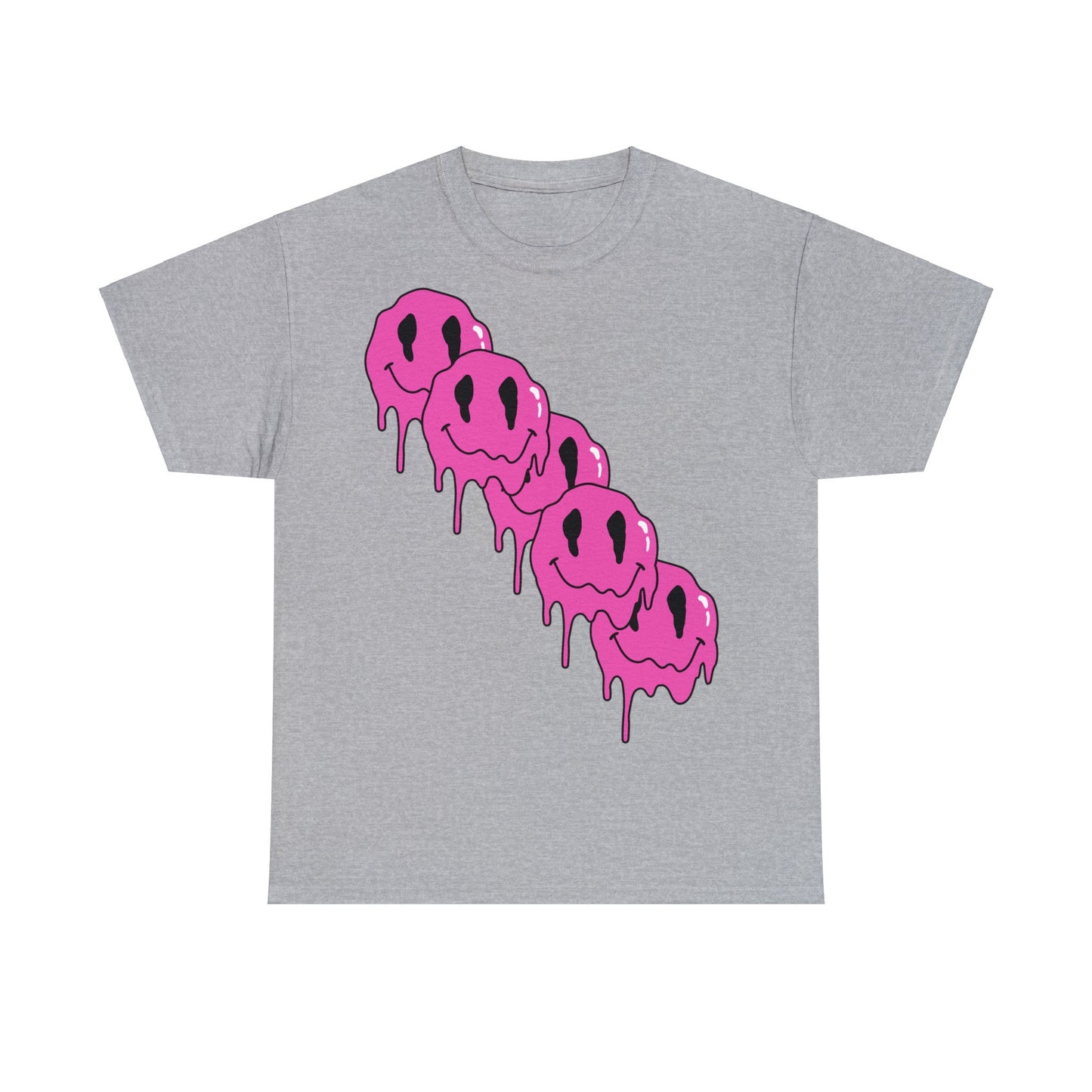 Unisex T-Shirt with Melting Smiley Face (Multiple Colours)