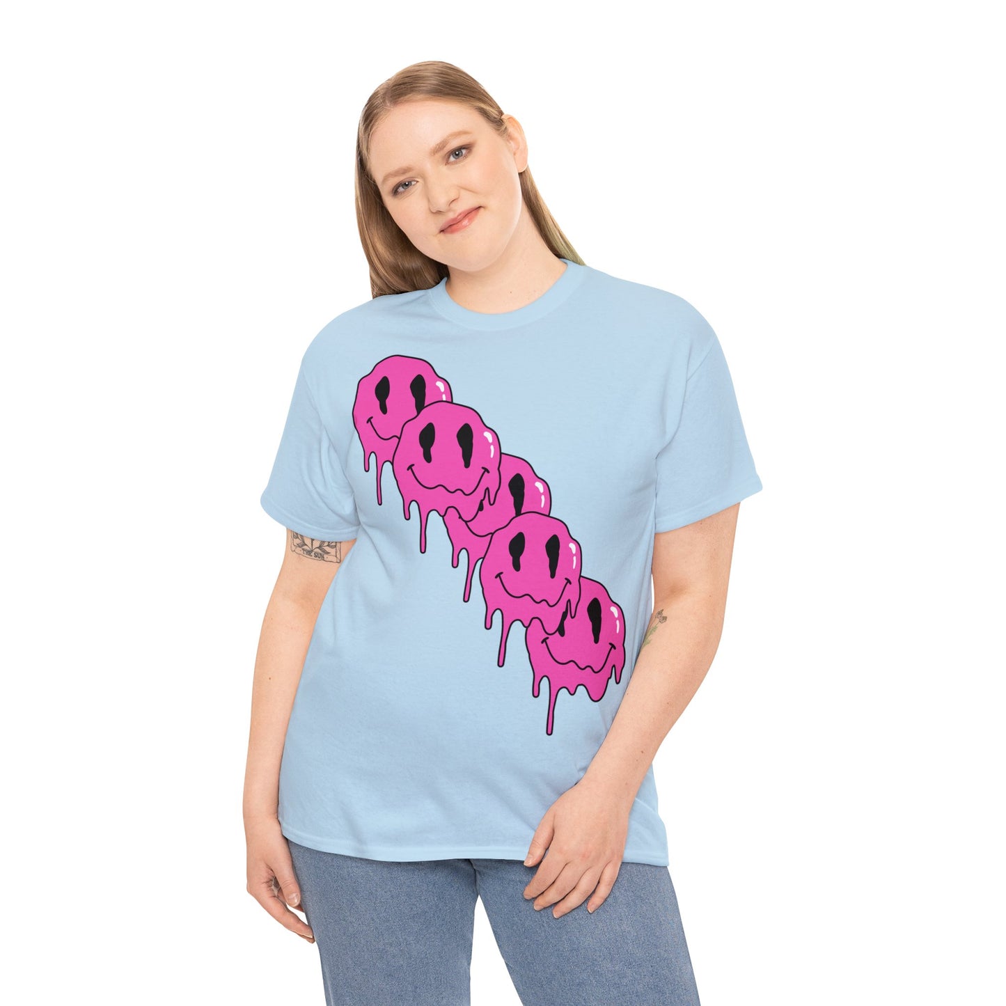 Unisex T-Shirt with Melting Smiley Face (Multiple Colours)