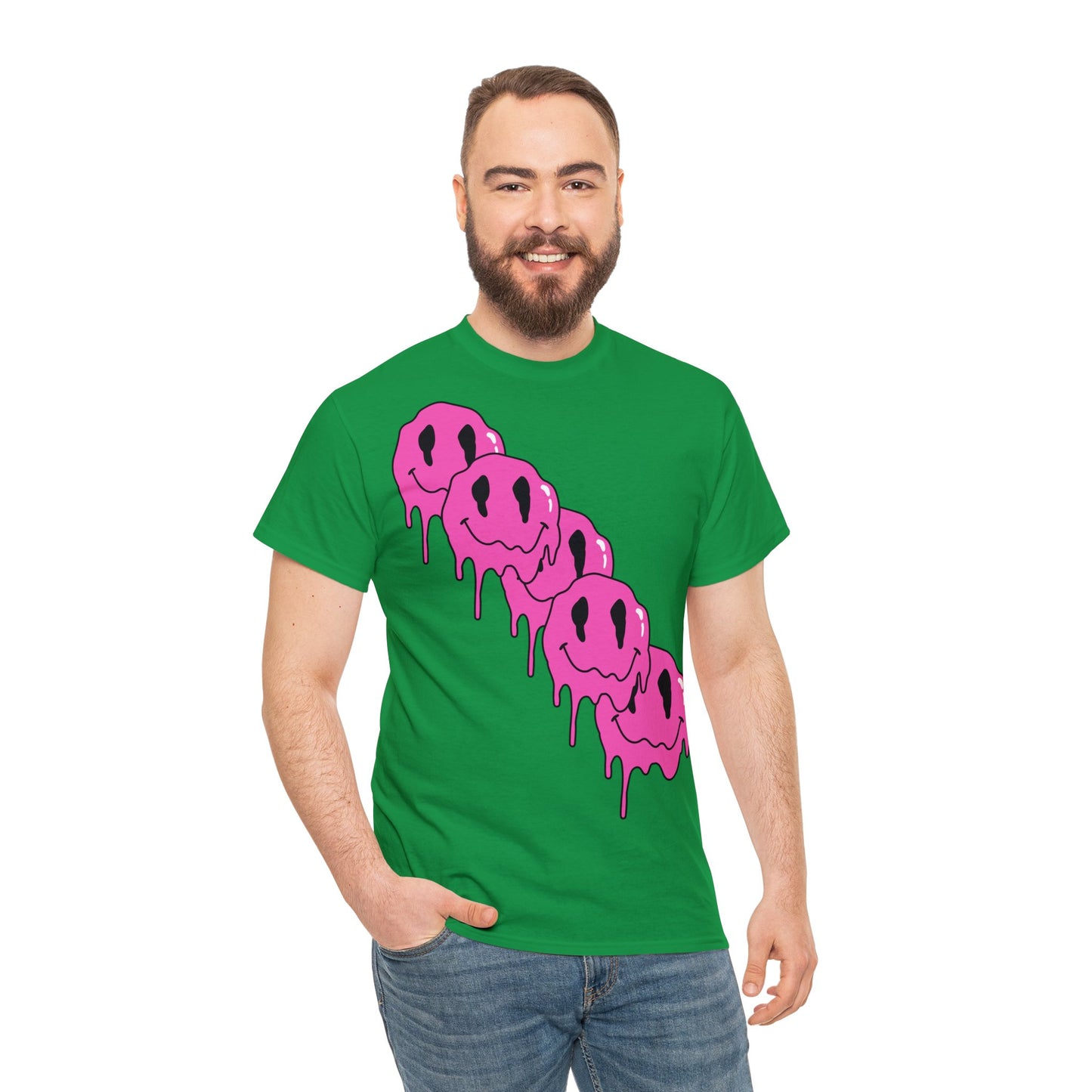 Unisex T-Shirt with Melting Smiley Face (Multiple Colours)