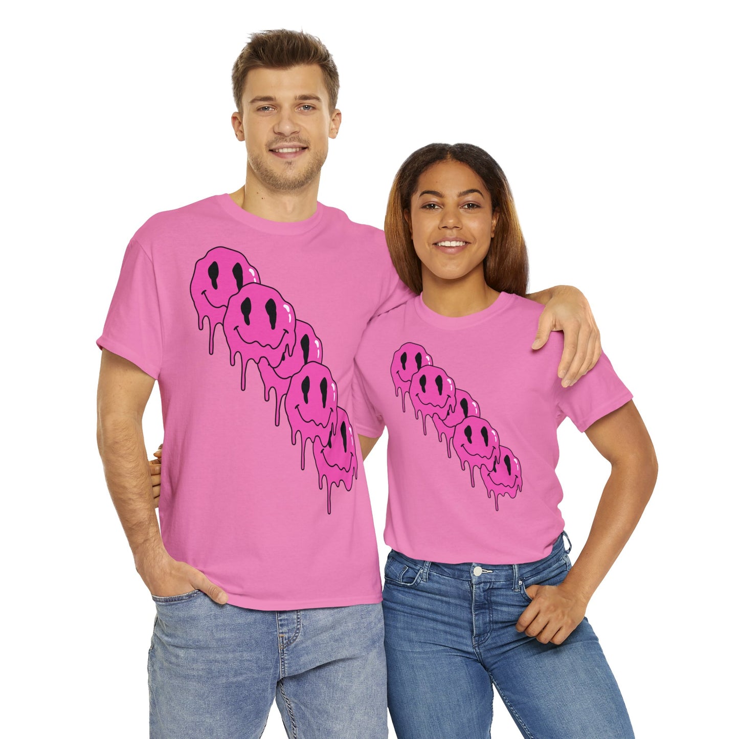 Unisex T-Shirt with Melting Smiley Face (Multiple Colours)