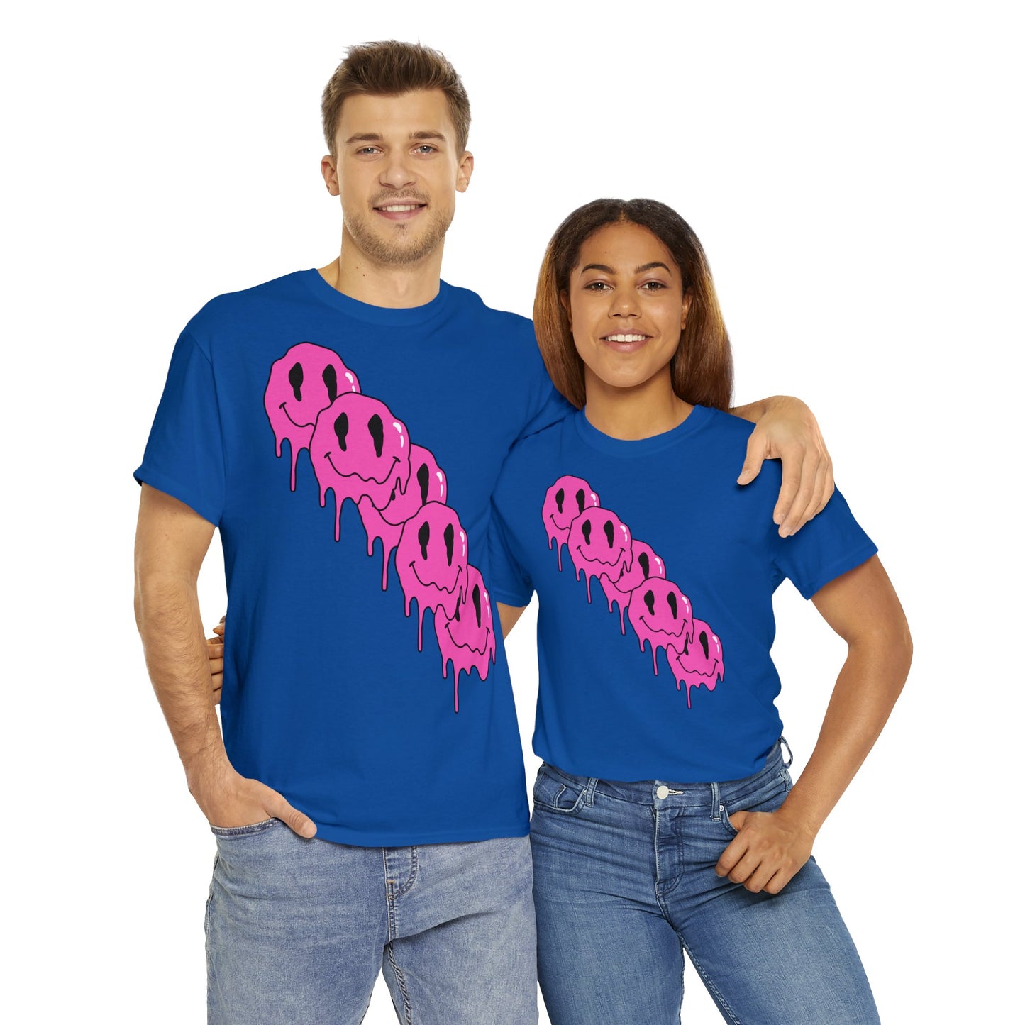 Unisex T-Shirt with Melting Smiley Face (Multiple Colours)