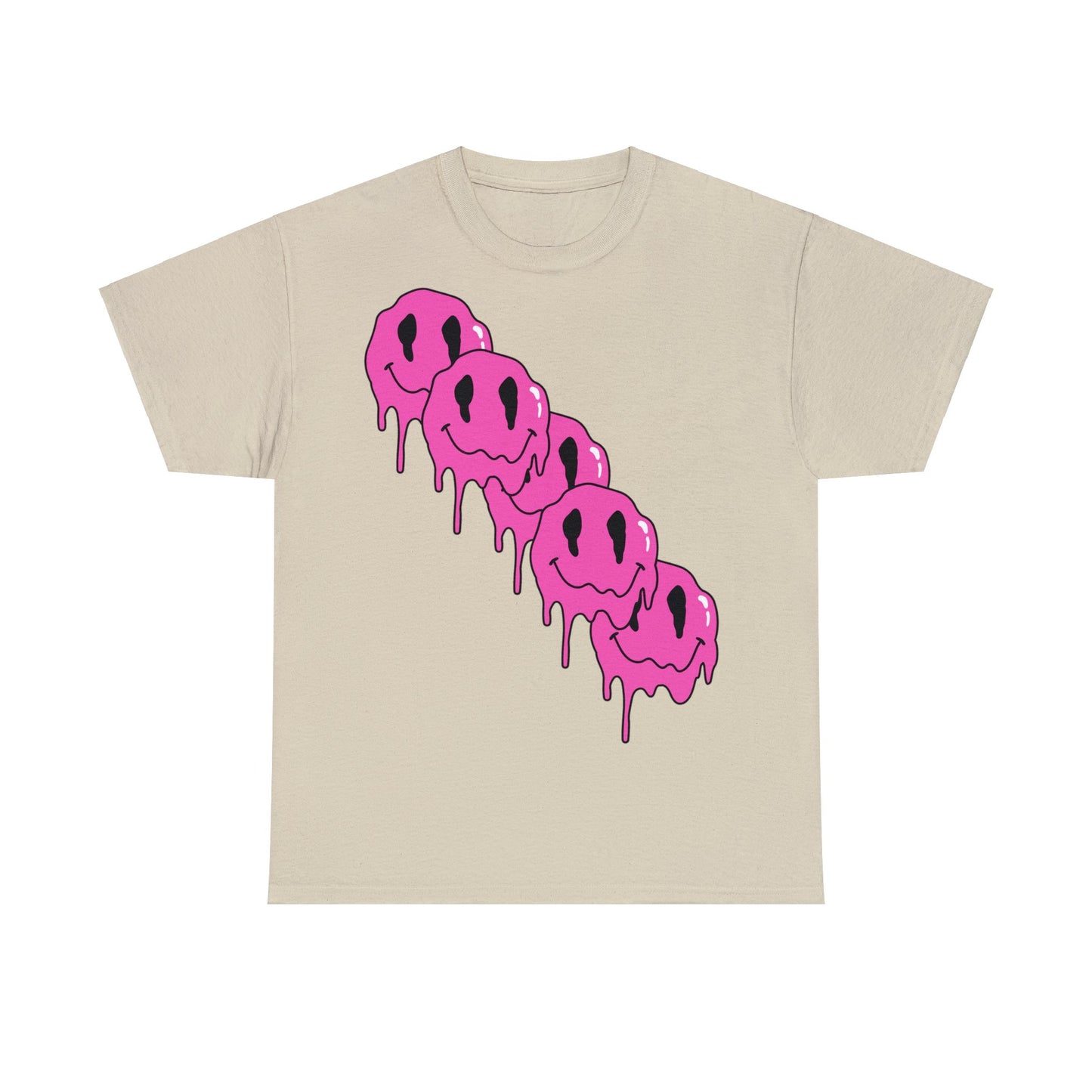 Unisex T-Shirt with Melting Smiley Face (Multiple Colours)