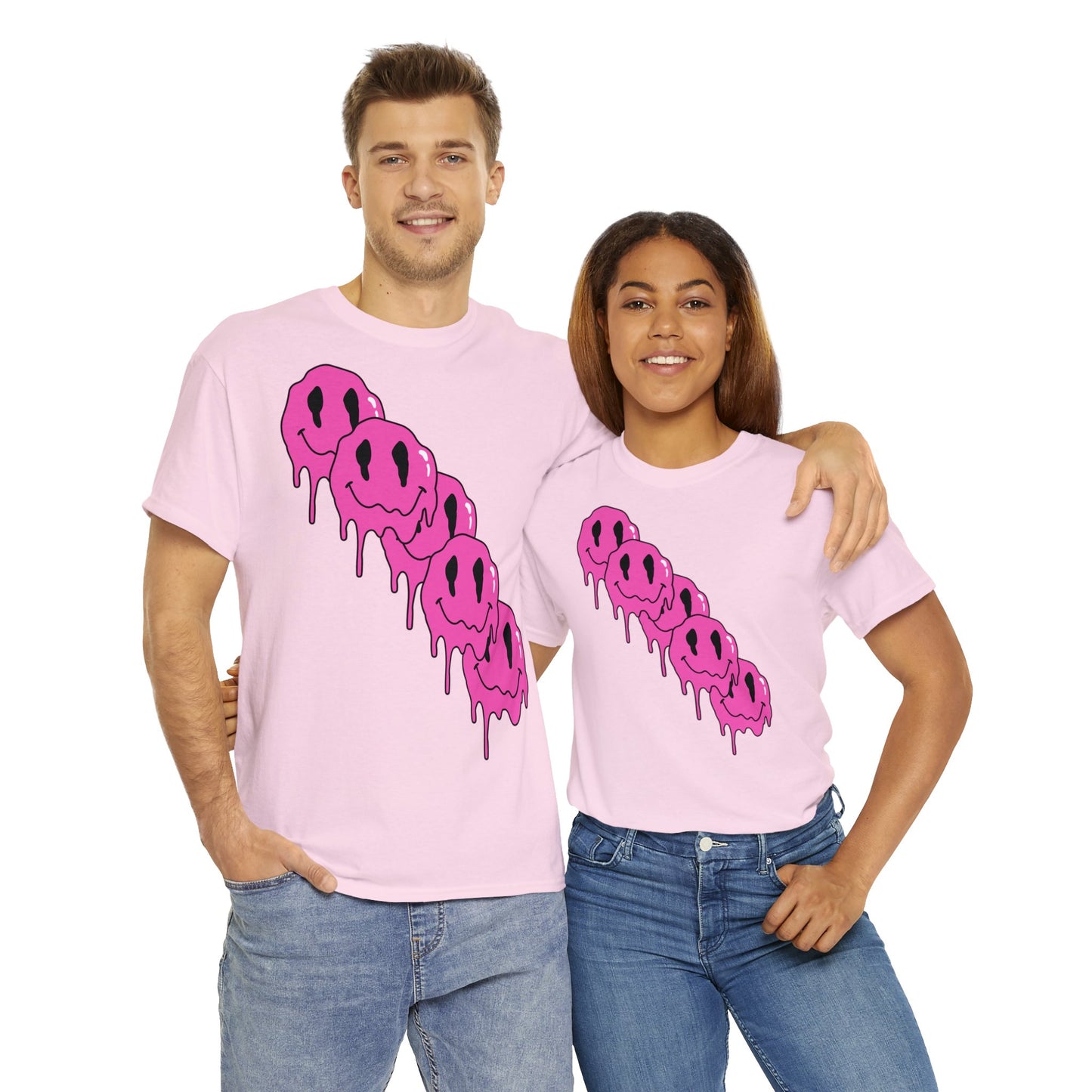 Unisex T-Shirt with Melting Smiley Face (Multiple Colours)
